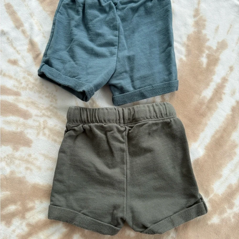 Set of Two 6M Little Co Baby Shorts in Blue and Gray - Picture 2 of 4
